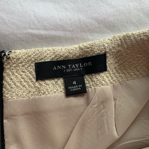 Ann Taylor Tweed Pencil Skirt with Leather Trim - Picture 3 of 7